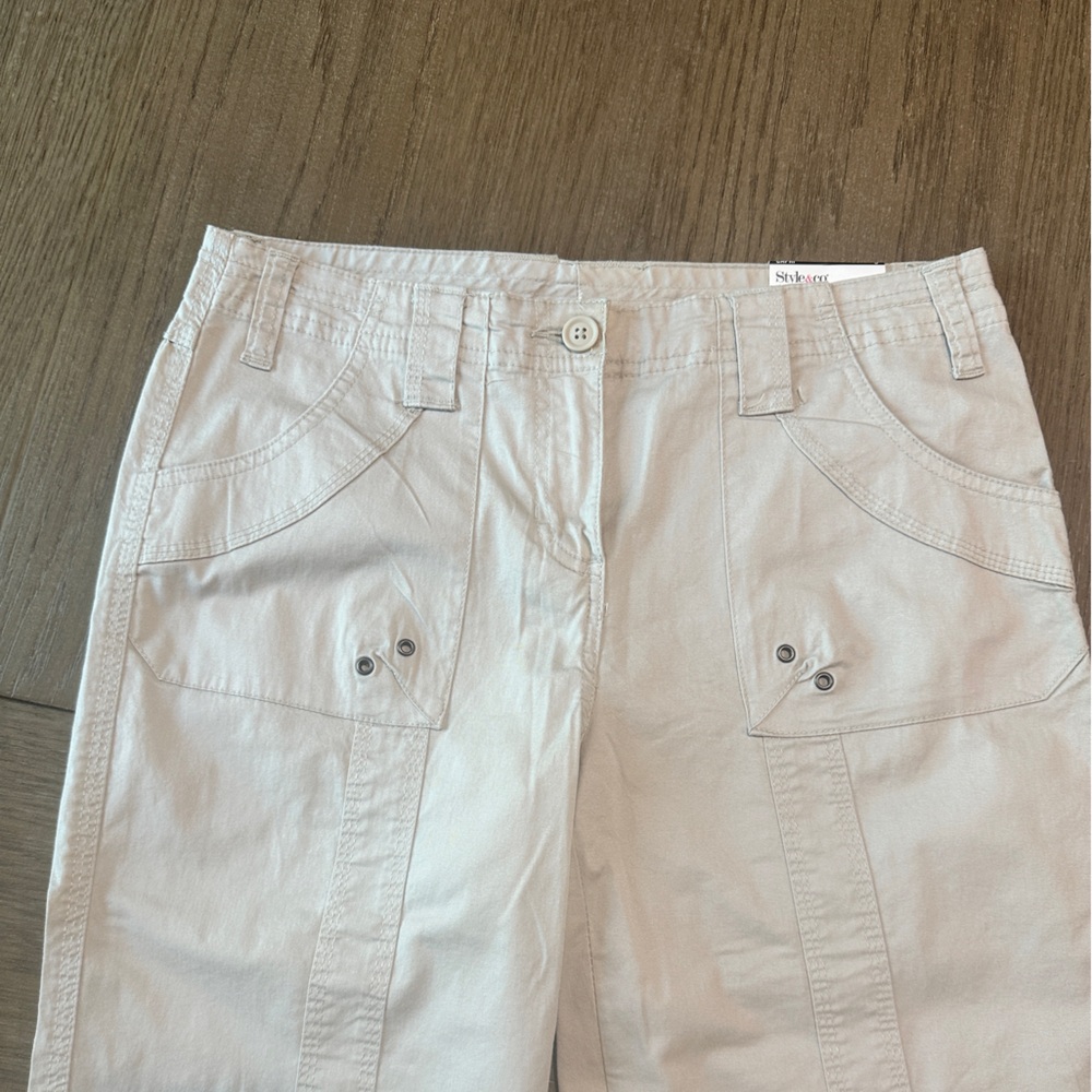 Style & Co. Capri Pants Cargo Style Size 6 Khaki NWT! - Picture 2 of 9